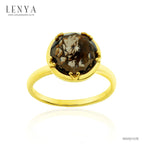 LENYA แหวนพลอยสโมคกี้ควอร์ซ (Smoky Quartz) สีน้ำตาล เสริมอำนาจบารมี ช่วยกระตุ้นพลังความกระตือรือร้นในการทำงาน ให้งานบรรลุความสำเร็จ ตัวเรือนเงินแท้ชุบทองคำ