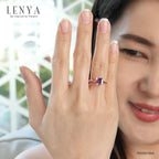 LENYA แหวนพลอยอเมทิสต์(Amethyst) รูปทรงสี่เหลี่ยมเม็ดเดี่ยว