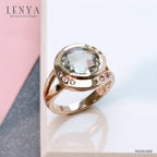 LENYA แหวนเงินแท้ ประดับพลอย กรีน อเมทิสต์  CZ และพิงค์ แซฟไฟร์ สวยแปลกตา