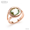 LENYA แหวนเงินแท้ ประดับพลอย กรีน อเมทิสต์  CZ และพิงค์ แซฟไฟร์ สวยแปลกตา