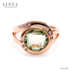 LENYA แหวนเงินแท้ ประดับพลอย กรีน อเมทิสต์  CZ และพิงค์ แซฟไฟร์ สวยแปลกตา