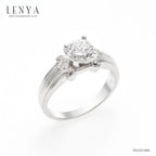 LENYA แหวน DiamondLike เม็ดใหญ่ใจกลางเรือน เรียบหรูมีระดับประดับด้วย Cubic Zirconia ตัวเรือนทำจากเงิกแท้ ชุบด้วยทองคำขาวสว่างทุกองศา สะกดทุกสายตา
