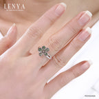 LENYA แหวนพลอยซาโวไรท์ เสริมความเจริญรุ่งเรือง ขนาด 1.50 มิล ตัวเรือนเงินแท้925 ชุบทองคำขาว