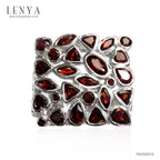 LENYA แหวนเงินแท้ 925 ประดับพลอยโกเมน (Garnet) เสริมบุคลิกความมั่นใจ เสริมให้ร่ำรวย อัญมณีประจำเดือนมกราคม