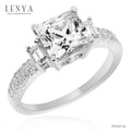 LENYA แหวน CZ จาก SWAROVSKI เพิ่มความโดดเด่นเป็นประกาย ขนาด 6 มิล ตัวเรือนเงินแท้925 ชุบทองคำขาว