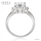 LENYA แหวน CZ จาก SWAROVSKI เพิ่มความโดดเด่นเป็นประกาย ขนาด 6 มิล ตัวเรือนเงินแท้925 ชุบทองคำขาว