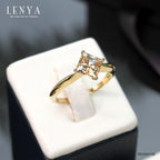 LENYA แหวนประดับ SWAROVSKI ZIRCONIA ตัวเรือนเงินแท้ชุบทองคำแท้