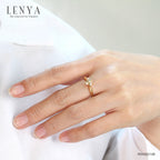 LENYA แหวนประดับ SWAROVSKI ZIRCONIA ตัวเรือนเงินแท้ชุบทองคำแท้
