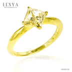LENYA แหวนประดับ SWAROVSKI ZIRCONIA ตัวเรือนเงินแท้ชุบทองคำแท้