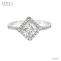 LENYA แหวนเงินแท้ 925 ชุบทองคำขาว ประดับด้วย SWAROVSKI ZIRCONIA สีขาว สวยคลาสสิค  เสริมบุคลิกเพิ่มความมั่นใจ
