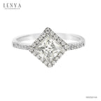 LENYA แหวนเงินแท้ 925 ชุบทองคำขาว ประดับด้วย SWAROVSKI ZIRCONIA สีขาว สวยคลาสสิค  เสริมบุคลิกเพิ่มความมั่นใจ