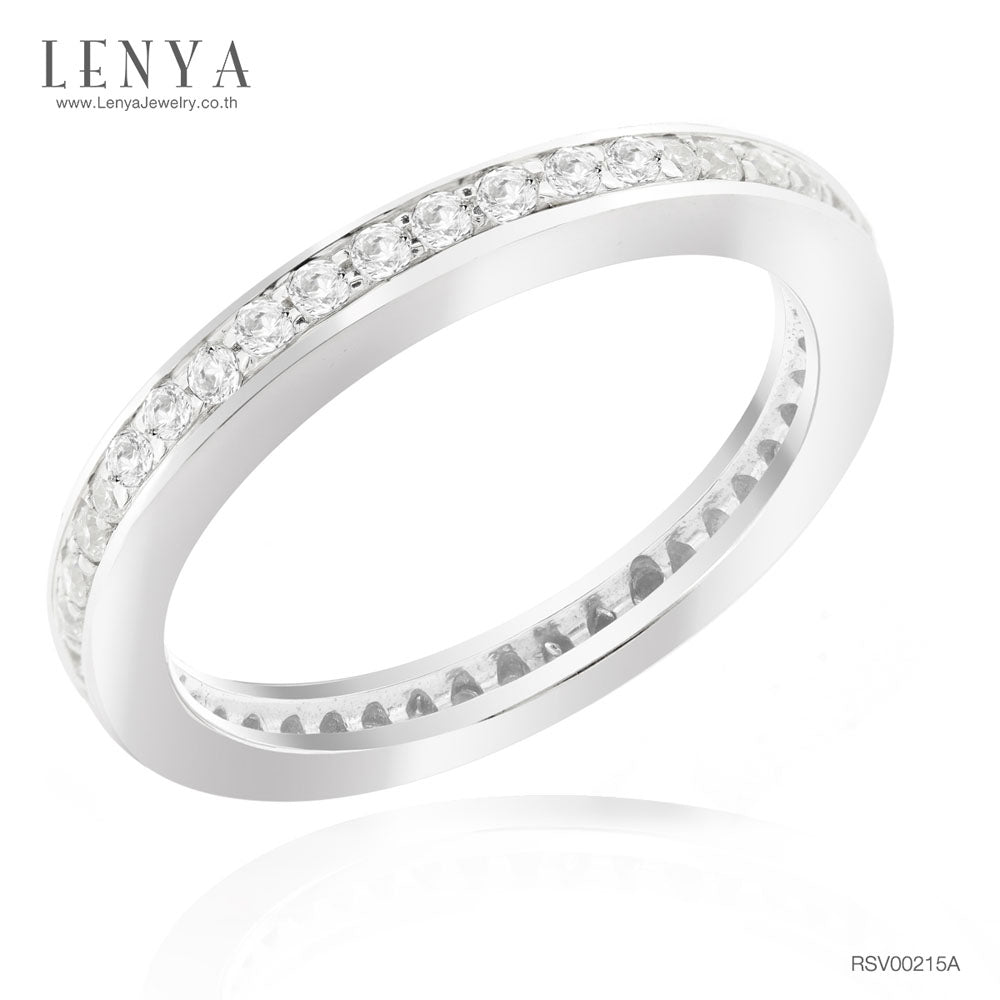 LENYA แหวน CZ Diamondlike เสริมบุคลิกและความมั่นใจ ขนาด 1.20 มิล ตัวเรือนเงินแท้925 ชุบทองคำขาว