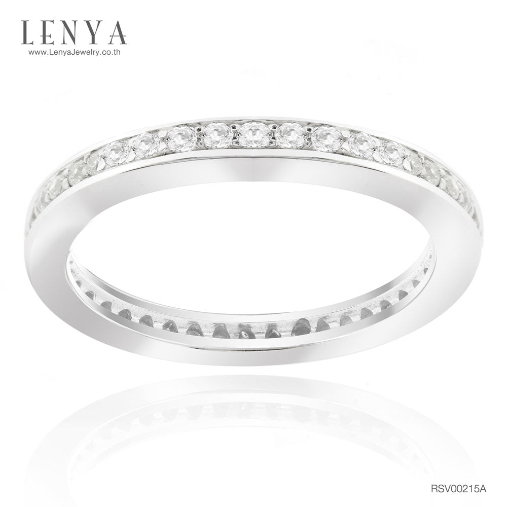 LENYA แหวน CZ Diamondlike เสริมบุคลิกและความมั่นใจ ขนาด 1.20 มิล ตัวเรือนเงินแท้925 ชุบทองคำขาว