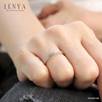 LENYA แหวน CZ สวารอฟสกี้ เซอร์โคเนีย เสริมบุคลิกความหรูหราขนาด1.20 มิล ตัวเรือนเงินแท้925ชุบทองคำขาว