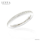 LENYA แหวน CZ สวารอฟสกี้ เซอร์โคเนีย เสริมบุคลิกความหรูหราขนาด1.20 มิล ตัวเรือนเงินแท้925ชุบทองคำขาว