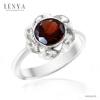 LENYA แหวนเงินแท้ ประดับพลอยโกเมน (Garnet) เสริมบุคลิกความมั่นใจ เสริมให้ร่ำรวย อัญมณีประจำเดือนมกราคม
