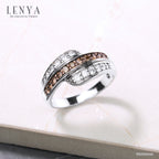 LENYA แหวนพลอยสโมคกี้ควอตซ์ เสริมพลังในการปกป้องคุ้มครอง ขนาด 1.75 มิล ตัวเรือนเงินแท้925 ชุบทูโทน