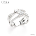 LENYA แหวน DiamondLike ทรงหัวใจ ขนาด 6 มิล และ 4 มิล ตัวเรือนเงินแท้ 925 ชุบทองคำขาว ดีไซน์ดั่งสองหัวใจที่สวมกอดกัน ใครที่หัวใจฉ่ำรัก ต้องใส่ค่ะ