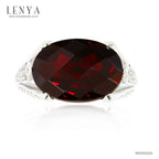 LENYA แหวนเงินแท้ ประดับพลอยโกเมน (Garnet) เสริมบุคลิกความมั่นใจ เสริมให้ร่ำรวย อัญมณีประจำเดือนมกราคม