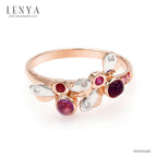LENYA แหวนพลอยอเมทิสต์ เสริมความสงบใจ มีสติ มั่งคั่ง ขนาด 3 มิล ตัวเรือนเงินแท้925 ชุบพิงค์โกลด์