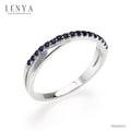 LENYA แหวน CZ สีน้ำเงินจาก SWAROVSKI เสริมบุคลิกหรูหราดูมีระดับ ตัวเรือนเงินแท้925 ชุบทองคำขาว