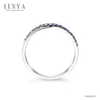 LENYA แหวน CZ สีน้ำเงินจาก SWAROVSKI เสริมบุคลิกหรูหราดูมีระดับ ตัวเรือนเงินแท้925 ชุบทองคำขาว