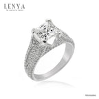 LENYA แหวน CZ สีขาว Diamondlike เสริมบุคลิกและความมั่นใจ ขนาด 6.5 มิล ตัวเรือนเงินแท้925 ชุบทองคำขาว