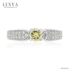 LENYA แหวน เพชร DiamondLike เม็ดกลางสีแฟนซี มาพร้อม Cubic Zirconia หลายเม็ดประดับบนตัวเรือน ที่พร้อมจะสะท้อนความโดดเด่นในตัวคุณ ตัวเรือนทำจากเงินแท้ชุบทองคำขาวเกรดพรีเมี่ยม