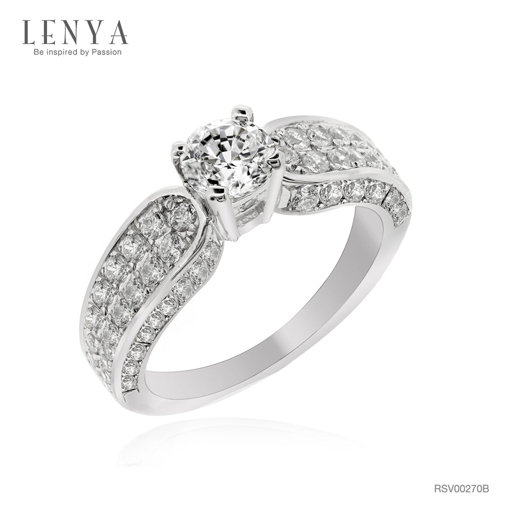 LENYA แหวนเงินแท้ ประดับด้วย Diamondlike  เสริมบุคลิกเพิ่มความมั่นใจ