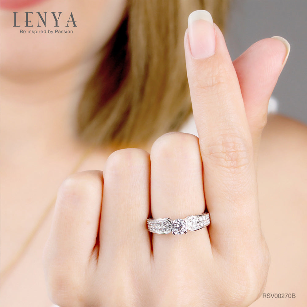 LENYA แหวนเงินแท้ ประดับด้วย Diamondlike  เสริมบุคลิกเพิ่มความมั่นใจ
