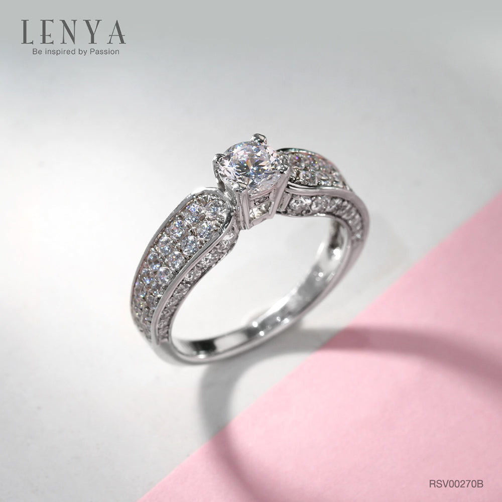 LENYA แหวนเงินแท้ ประดับด้วย Diamondlike  เสริมบุคลิกเพิ่มความมั่นใจ