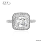 LENYA แหวนดีไซน์คลาสสิค ประดับเพชร Diamond Like ตัวเรือนเงินแท้ชุบทองคำขาว