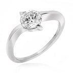 LENYA แหวน CZ Diamondlike เสริมบุคลิกและความมั่นใจ ขนาด 6.5 มิล ตัวเรือนเงินแท้925 ชุบทองคำขาว
