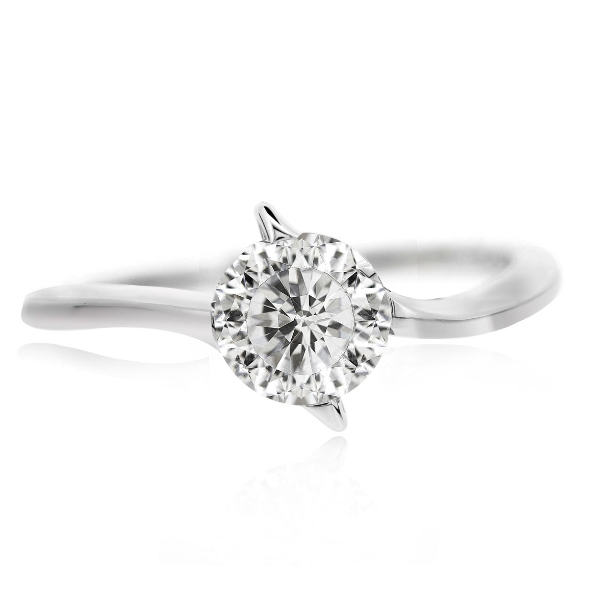LENYA แหวน CZ Diamondlike เสริมบุคลิกและความมั่นใจ ขนาด 6.5 มิล ตัวเรือนเงินแท้925 ชุบทองคำขาว