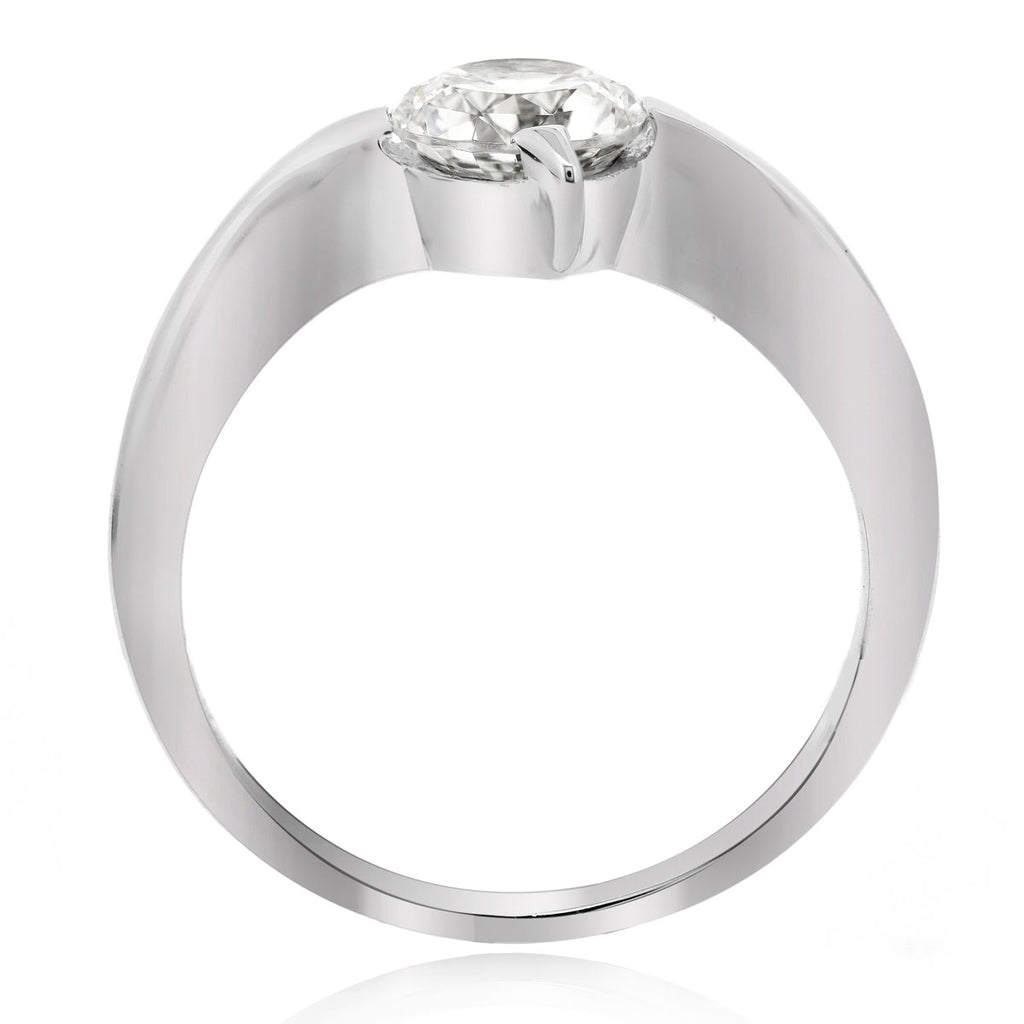 LENYA แหวน CZ Diamondlike เสริมบุคลิกและความมั่นใจ ขนาด 6.5 มิล ตัวเรือนเงินแท้925 ชุบทองคำขาว