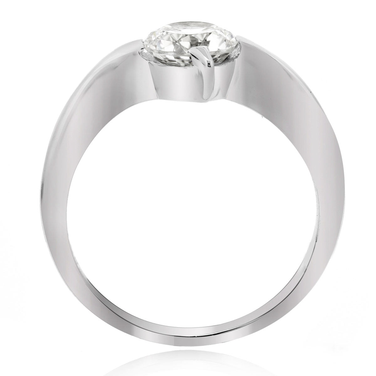 LENYA แหวน CZ Diamondlike เสริมบุคลิกและความมั่นใจ ขนาด 6.5 มิล ตัวเรือนเงินแท้925 ชุบทองคำขาว