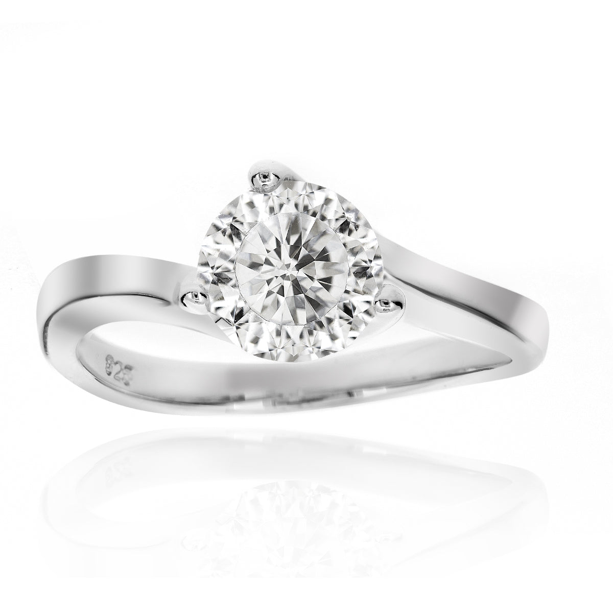 LENYA แหวนเพชร DiamondLike เรียบหรูคลาสสิค ประดับด้วยเพชรชนาด 1 กะรัต บนตัวเรือนเงินแท้ชุบทองคำขาว