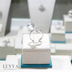 LENYA แหวน CZ จาก SWAROVSKI เสริมบุคลิกความหรูหรา ขนาด 6.5 มิล ตัวเรือนเงินแท้925 ชุบทองคำขาว
