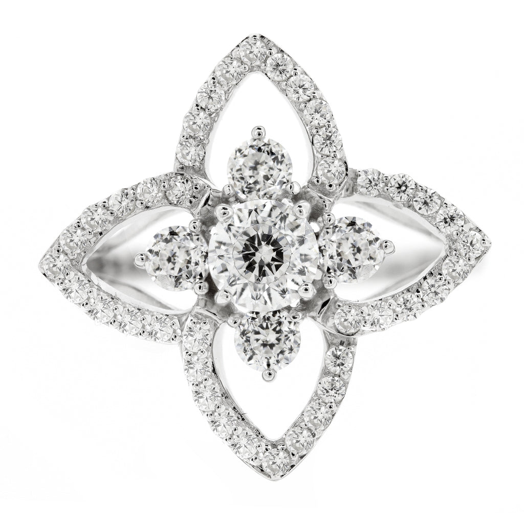LENYA แหวน CZ Diamondlike เสริมบุคลิกและความมั่นใจ ขนาด 5 มิล ตัวเรือนเงินแท้925 ชุบทองคำขาว