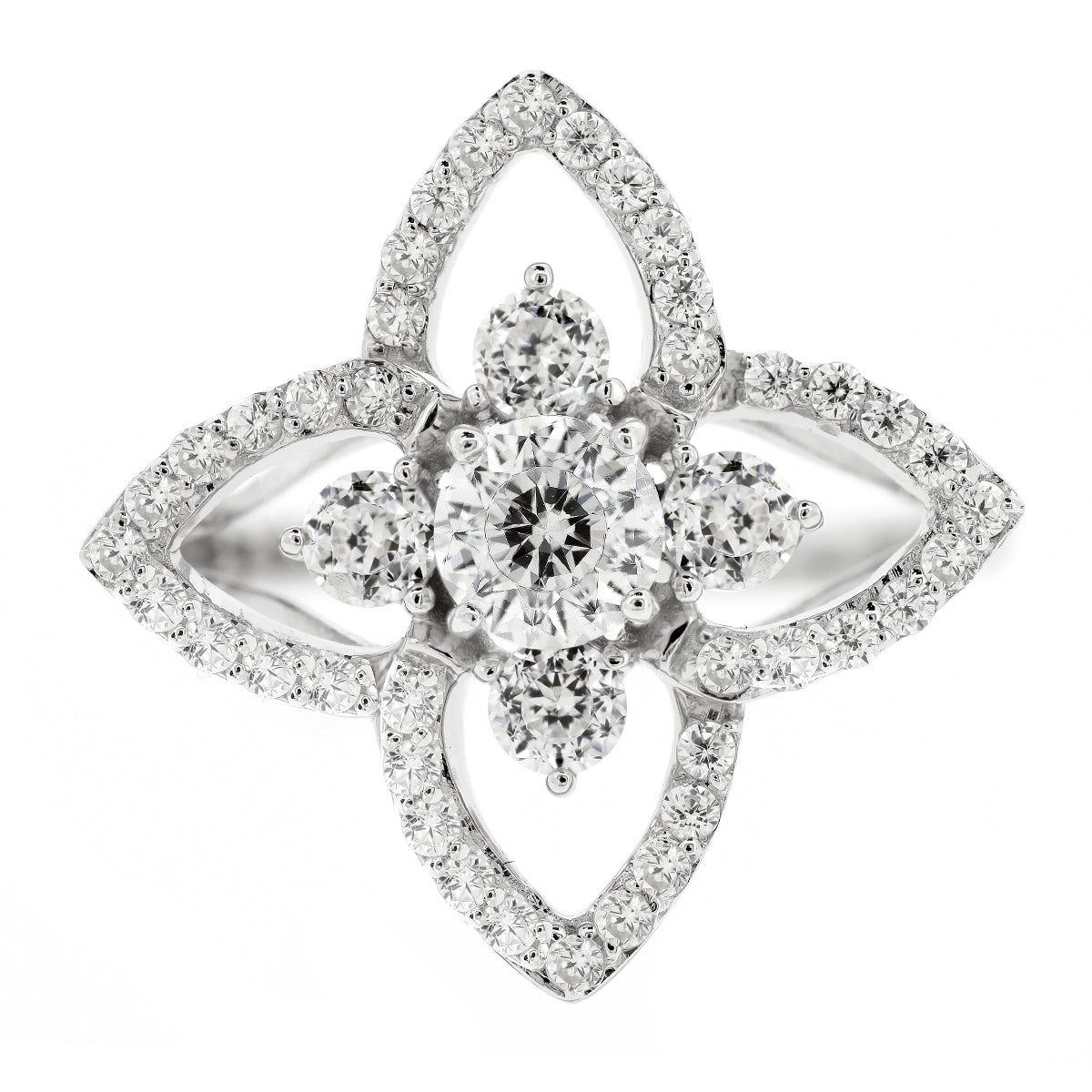 LENYA แหวน CZ Diamondlike เสริมบุคลิกและความมั่นใจ ขนาด 5 มิล ตัวเรือนเงินแท้925 ชุบทองคำขาว