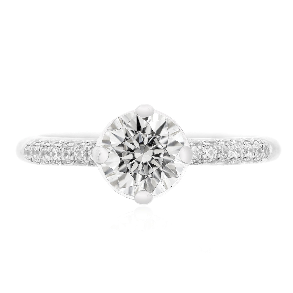 LENYA แหวน CZ Diamondlike เสริมบุคลิกและความมั่นใจ ขนาด 5 มิล ตัวเรือนเงินแท้925 ชุบทองคำขาว