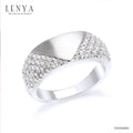 LENYA แหวน CZ Diamondlike เสริมบุคลิกและความมั่นใจ ขนาด 1.25 มิล ตัวเรือนเงินแท้925 ชุบทองคำขาว
