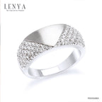LENYA แหวน CZ Diamondlike เสริมบุคลิกและความมั่นใจ ขนาด 1.25 มิล ตัวเรือนเงินแท้925 ชุบทองคำขาว
