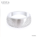 LENYA แหวน CZ Diamondlike เสริมบุคลิกและความมั่นใจ ขนาด 1.25 มิล ตัวเรือนเงินแท้925 ชุบทองคำขาว