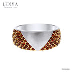 LENYA แหวนเงินแท้ 925 ชุบทองคำขาว และ ชุบทองหน้าพลอย ประดับพลอยโกเมน (Garnet) เสริมบุคลิกความมั่นใจ เสริมให้ร่ำรวย อัญมณีประจำเดือนมกราคม