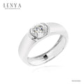 LENYA แหวน CZ จาก SWAROVSKI เสริมบุคลิกความหรูหรา ขนาด 6 มิล ตัวเรือนเงินแท้925 ชุบทองคำขาว