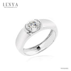 LENYA แหวน CZ จาก SWAROVSKI เสริมบุคลิกความหรูหรา ขนาด 6 มิล ตัวเรือนเงินแท้925 ชุบทองคำขาว