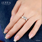 LENYA แหวน CZ จาก SWAROVSKI เสริมบุคลิกความหรูหรา ขนาด 6 มิล ตัวเรือนเงินแท้925 ชุบทองคำขาว