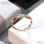 LENYA แหวนเงินแท้ 925 ประดับพลอยสีแดง ทับทิม (Ruby) และสีชมพู พิ้งแซฟไปร์ (Pink sapphire )  ชุบสองสีด้วยพิ้งโกลด์และทองขาว ดีไซน์สุดเก๋ เพิ่มเสน่ห์ให้กับเรียวนิ้วของคุณ