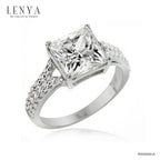 LENYA แหวน CZ จาก SWAROVSKI เสริมบุคลิกความหรูหรา ขนาด 6 มิล ตัวเรือนเงินแท้925 ชุบทองคำขาว